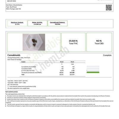 Bread and Butter THCA COA